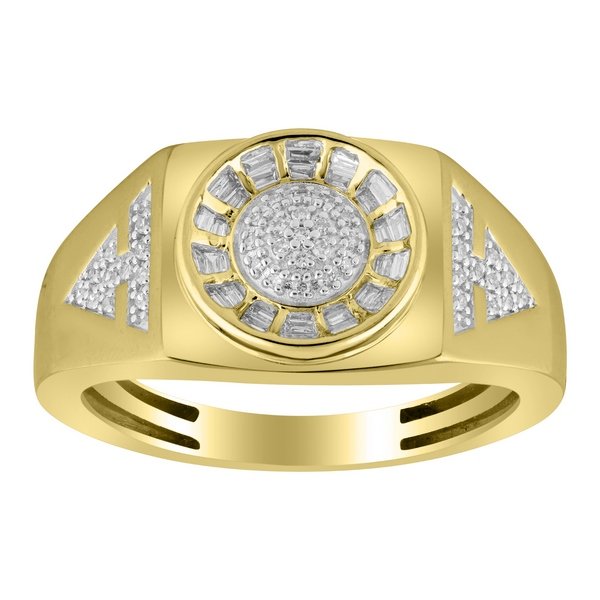 14K 0.25CT D-RING MEN BAG/RDS PRONG