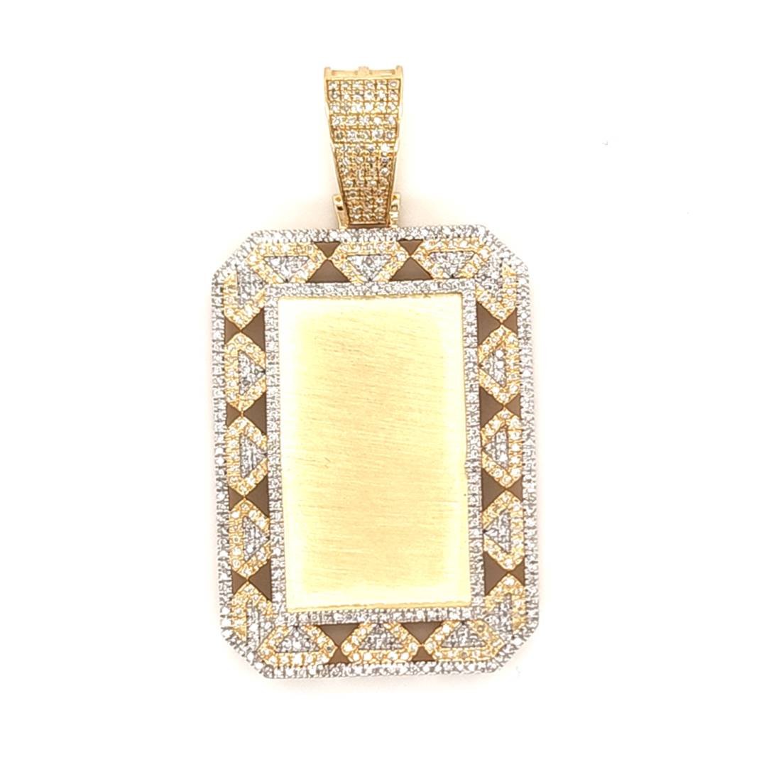 10K 0.59-0.66CT D-PENDANT MEMORY MEN RDS RHODIUM WITH PLATE