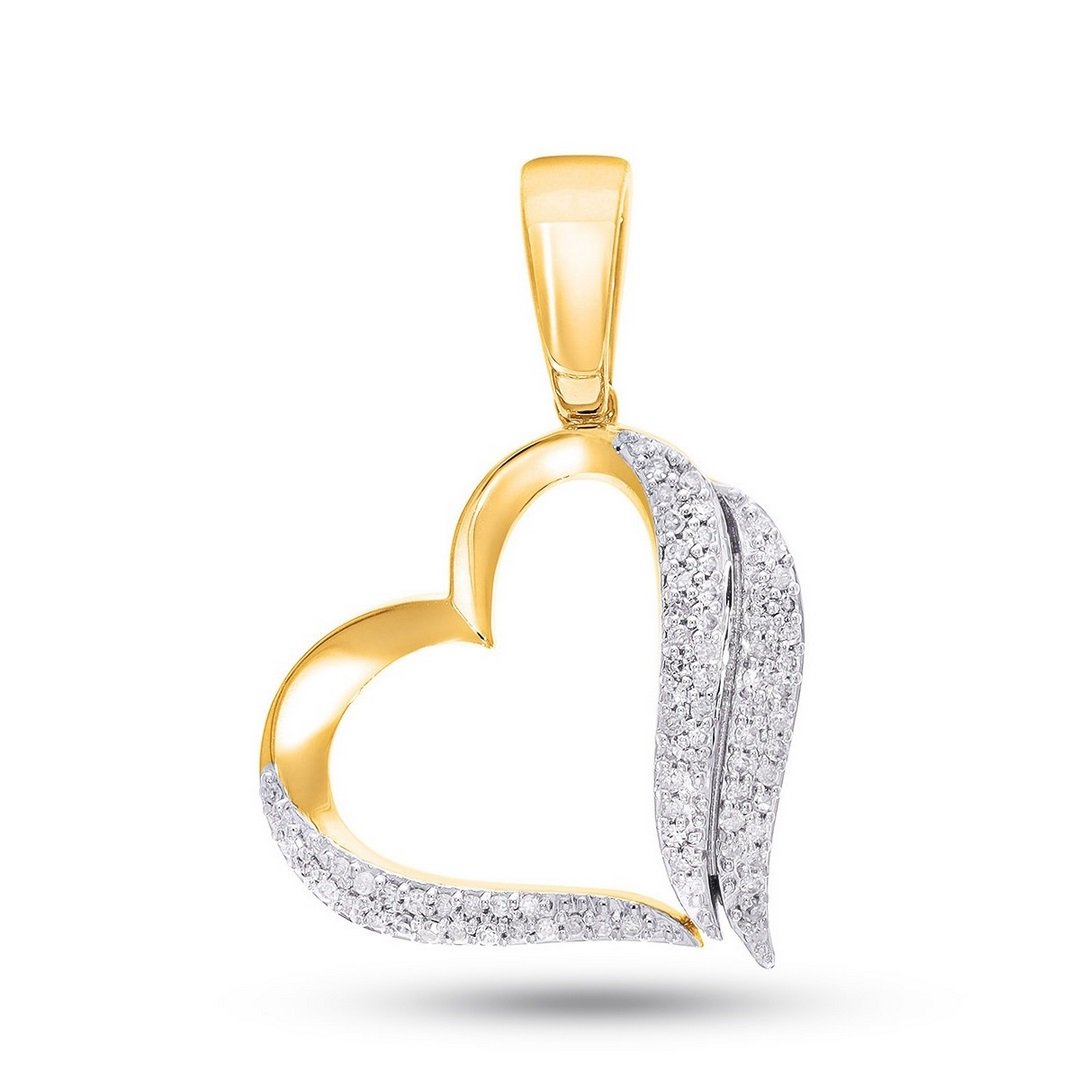 10K 0.15CT D-PENDANT LDS RDS "HANGING HEART"