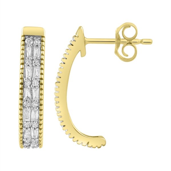 10K 0.31CT D-EARRING BAG/RDS "TWO ROWS"