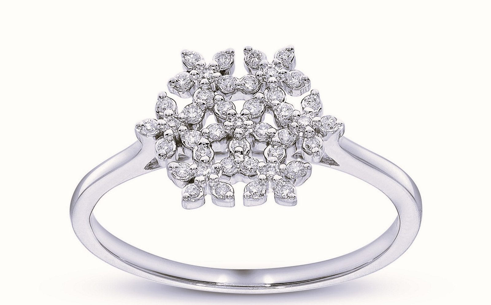 10K 0.15CT D-RING LDS RDS "SNOWFLAKE"