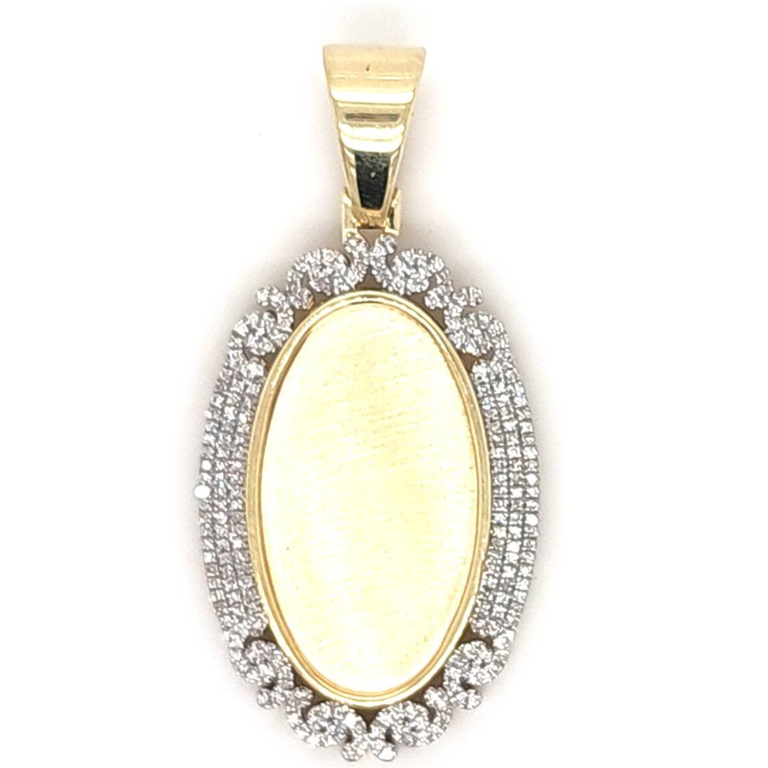10K 0.29-0.34CT D-PENDANT MEN RDS "MEMORY PENDANT" (METAL PLATE YELLOW)