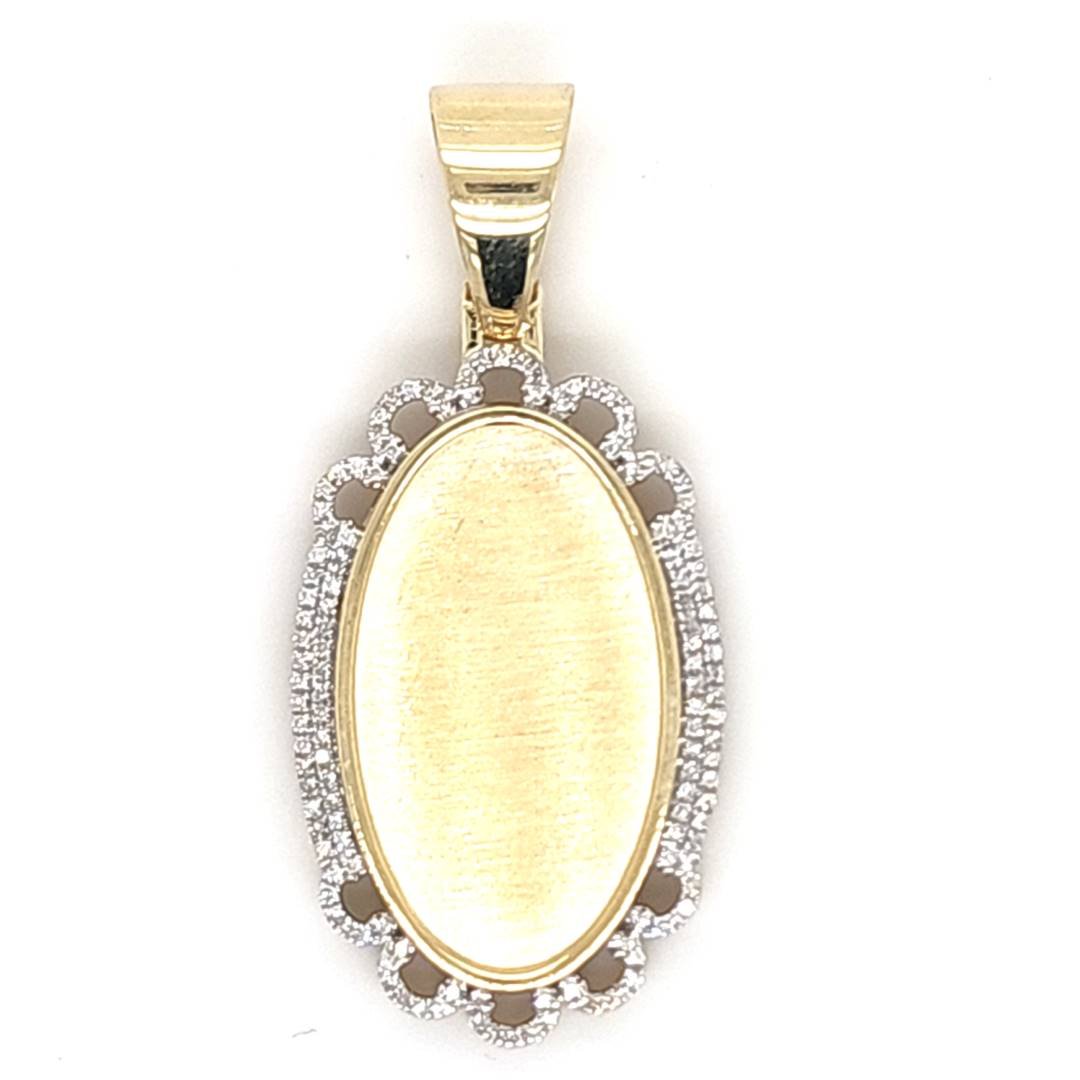 10K 0.18CT D-PENDANT MEN RDS "MEMORY PENDANT" (METAL PLATE YELLOW)