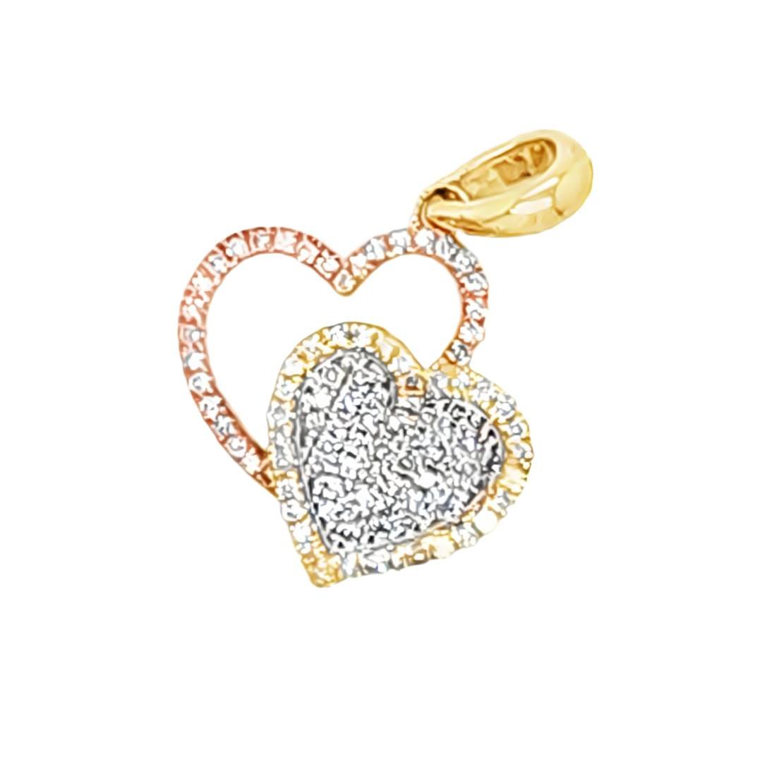 10K 0.15CT D-PENDANT LDS RDS "HEART" MICRO PRONG