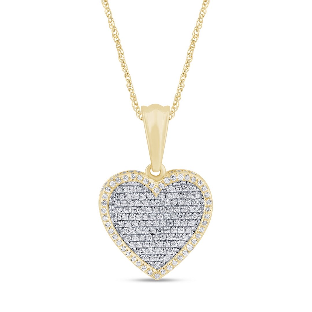 10K 0.34CT D-PENDANT RDS "HEART" MICRO PRONG