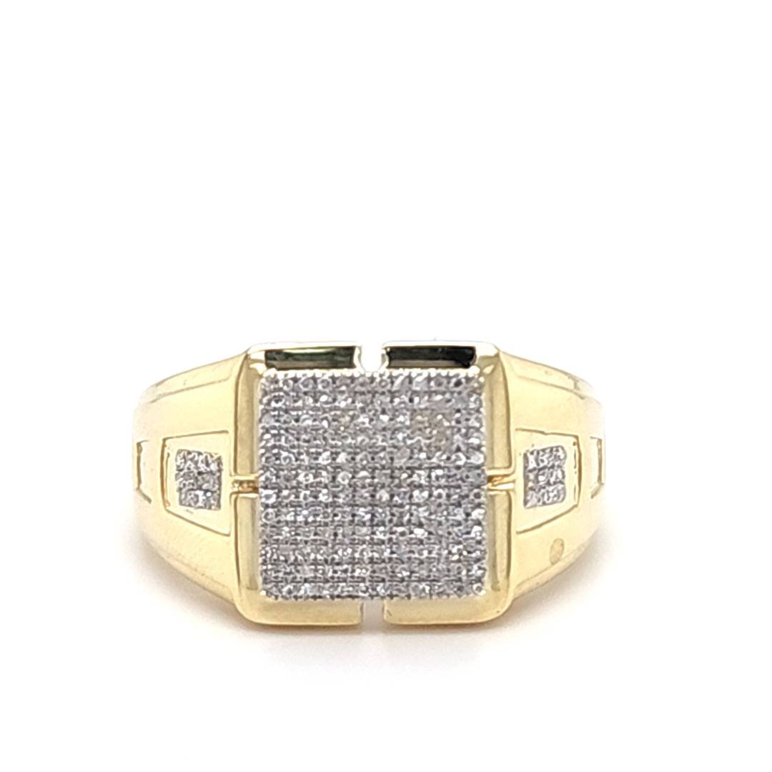 10K 0.19CT D-RING MEN RDS MICRO PRONG
