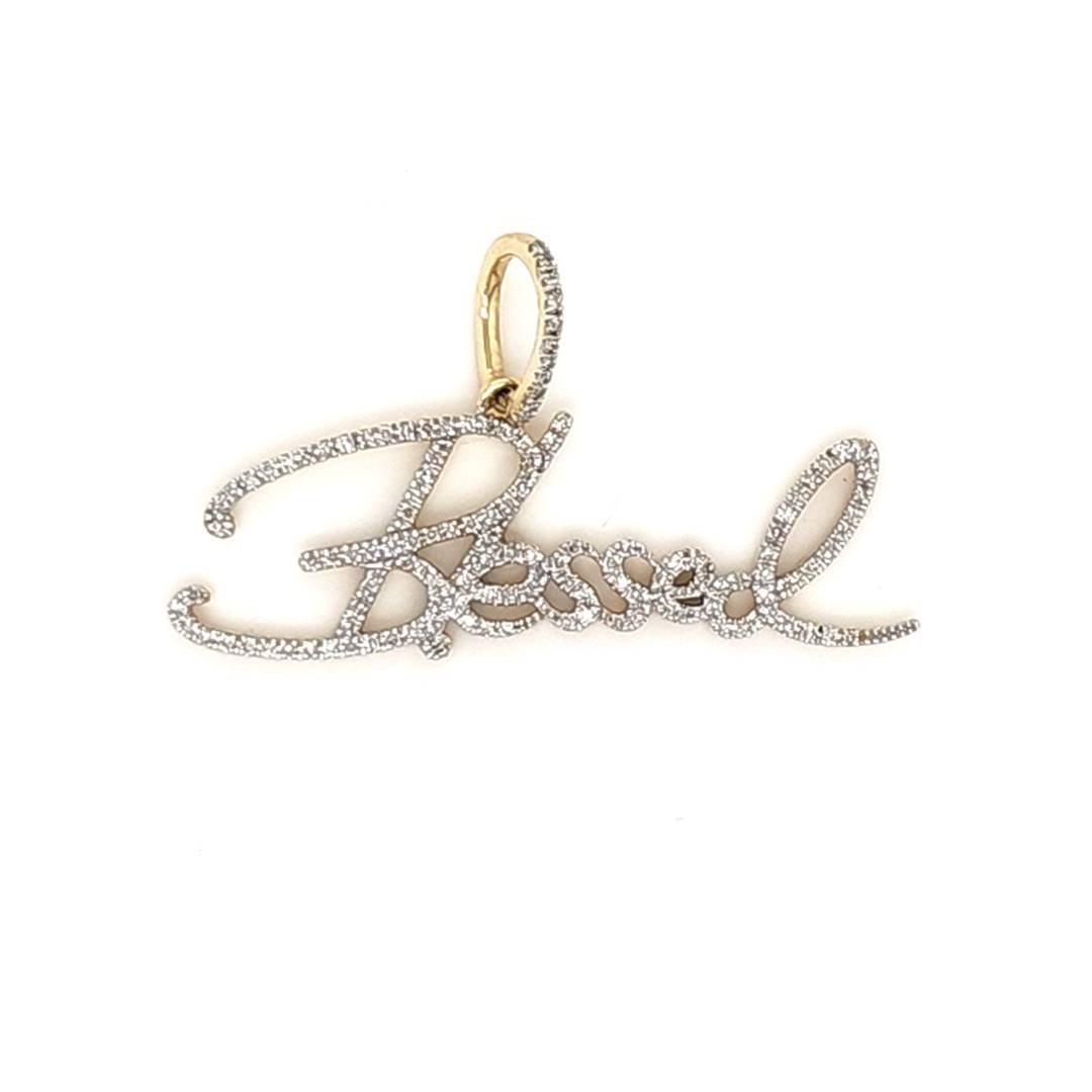 10K 0.28CT D-PENDANT LDS RDS "BLESSED"