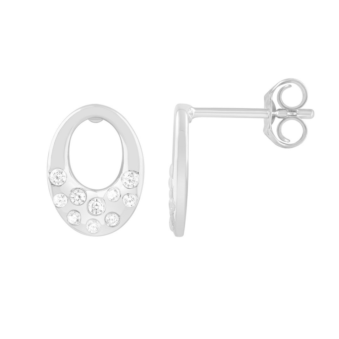 10K 0.20CT D-EARRING LDS RDS "HOLLOW OVAL" PRONG