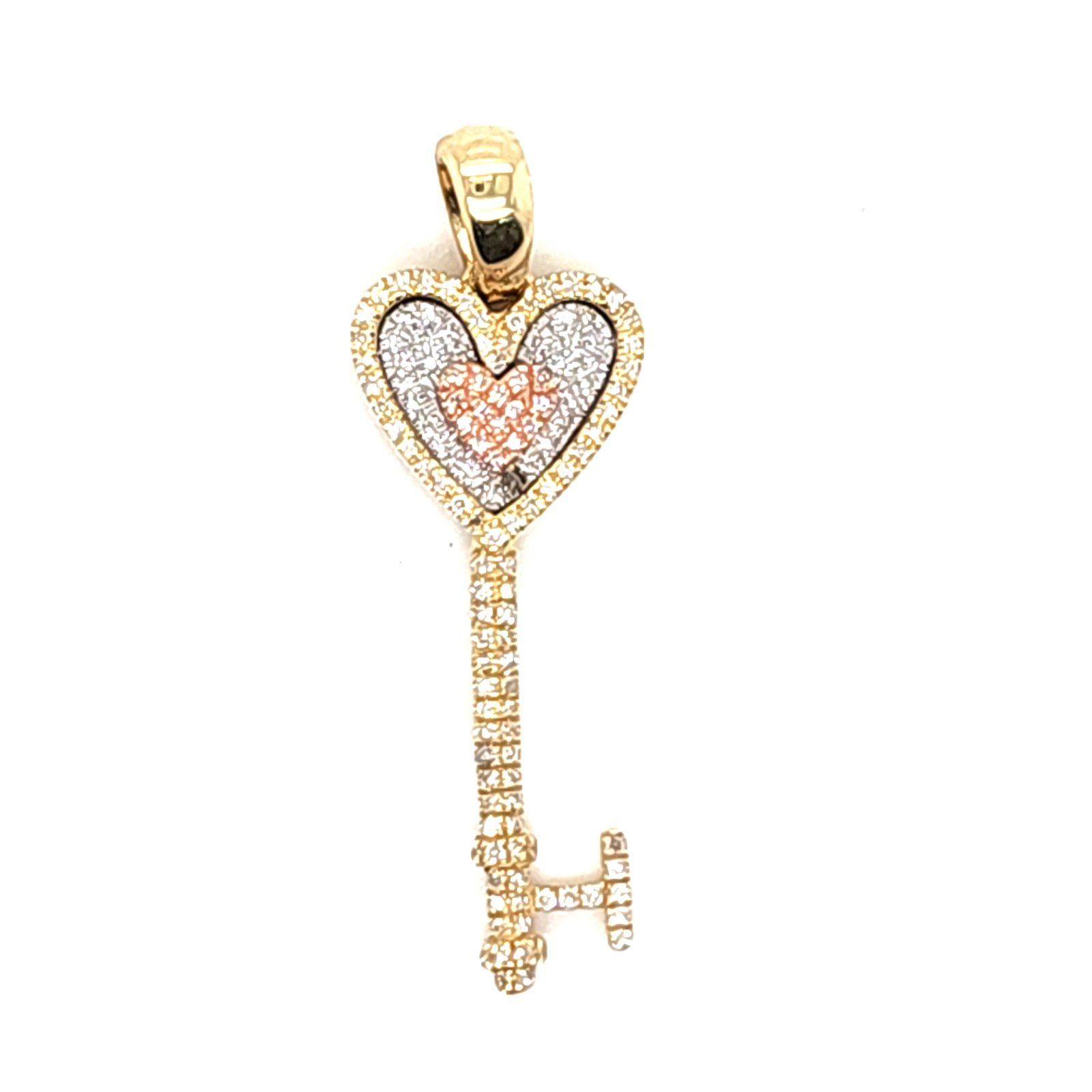 10K 0.15CT D-PENDANT LDS RDS "KEY" MICRO PRONG