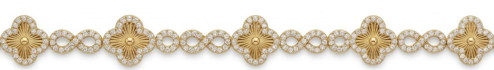 10K 1.33CT D-BRACELET LDS RDS "FOUR LEAF FLOWER"