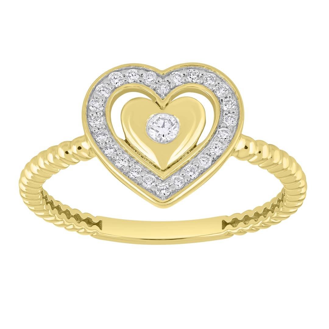 10K 0.15CT D-RING LDS RDS PRONG "HEART"