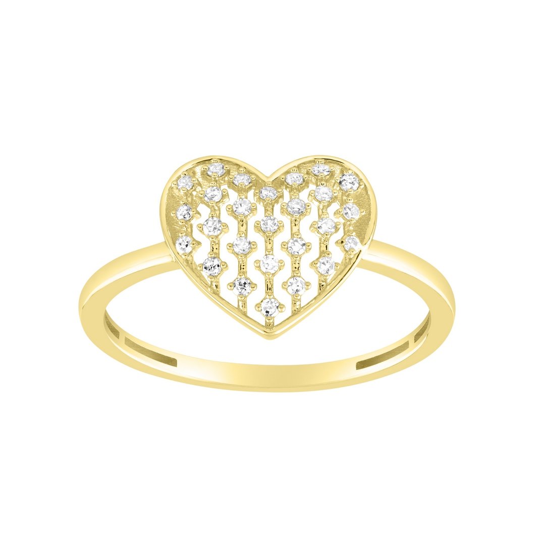 10K 0.11CT D-RING LDS RDS PRONG "HEART"