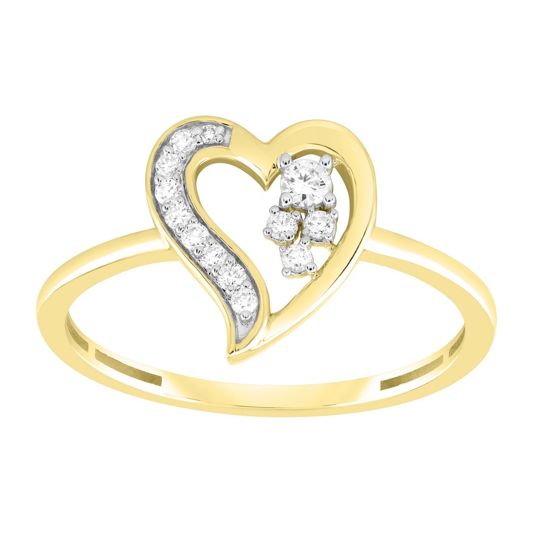 10K 0.11CT D-RING LDS RDS PRONG "HEART"