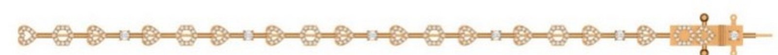 10K 0.78CT D-BRACELET LDS RDS "HEART" SIZE 7 INCHES