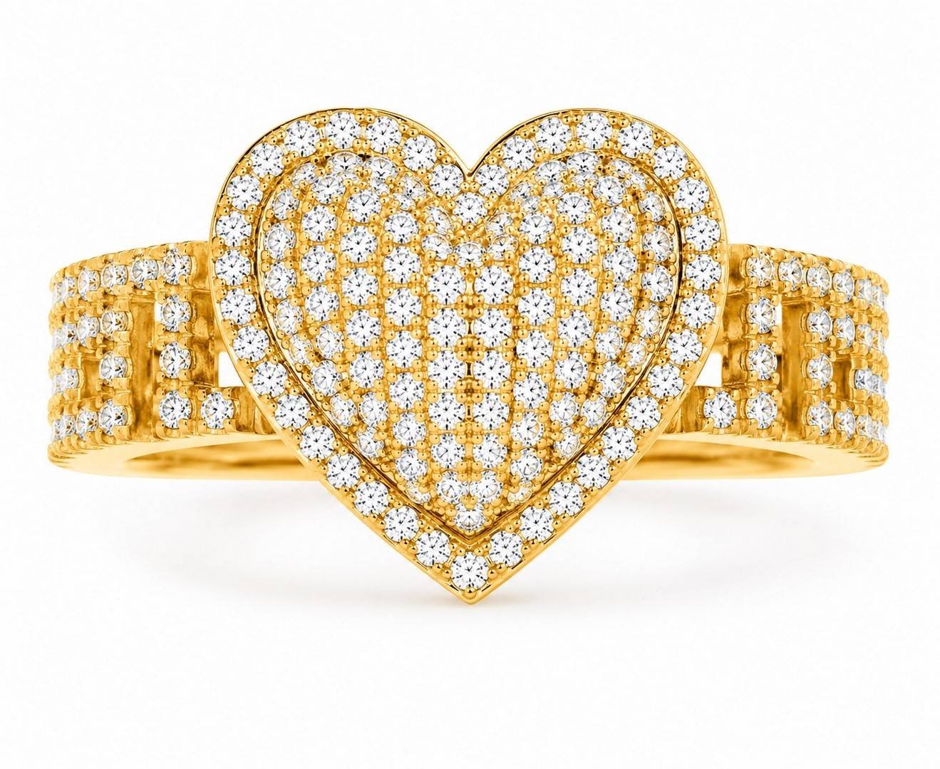 10K 0.52CT D-RING LDS RDS "HEART"