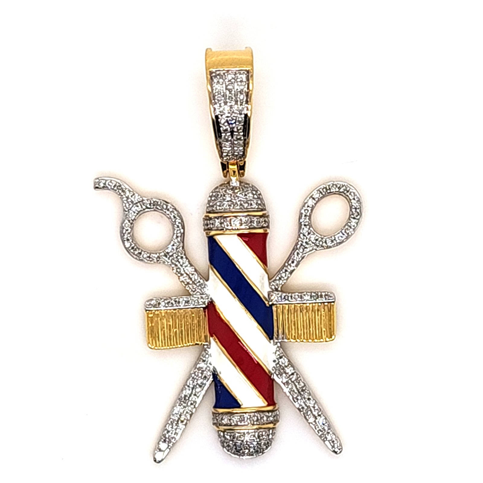 10K 0.50CT D-PENDANT RDS "BARBER POLE" MICRO POLE