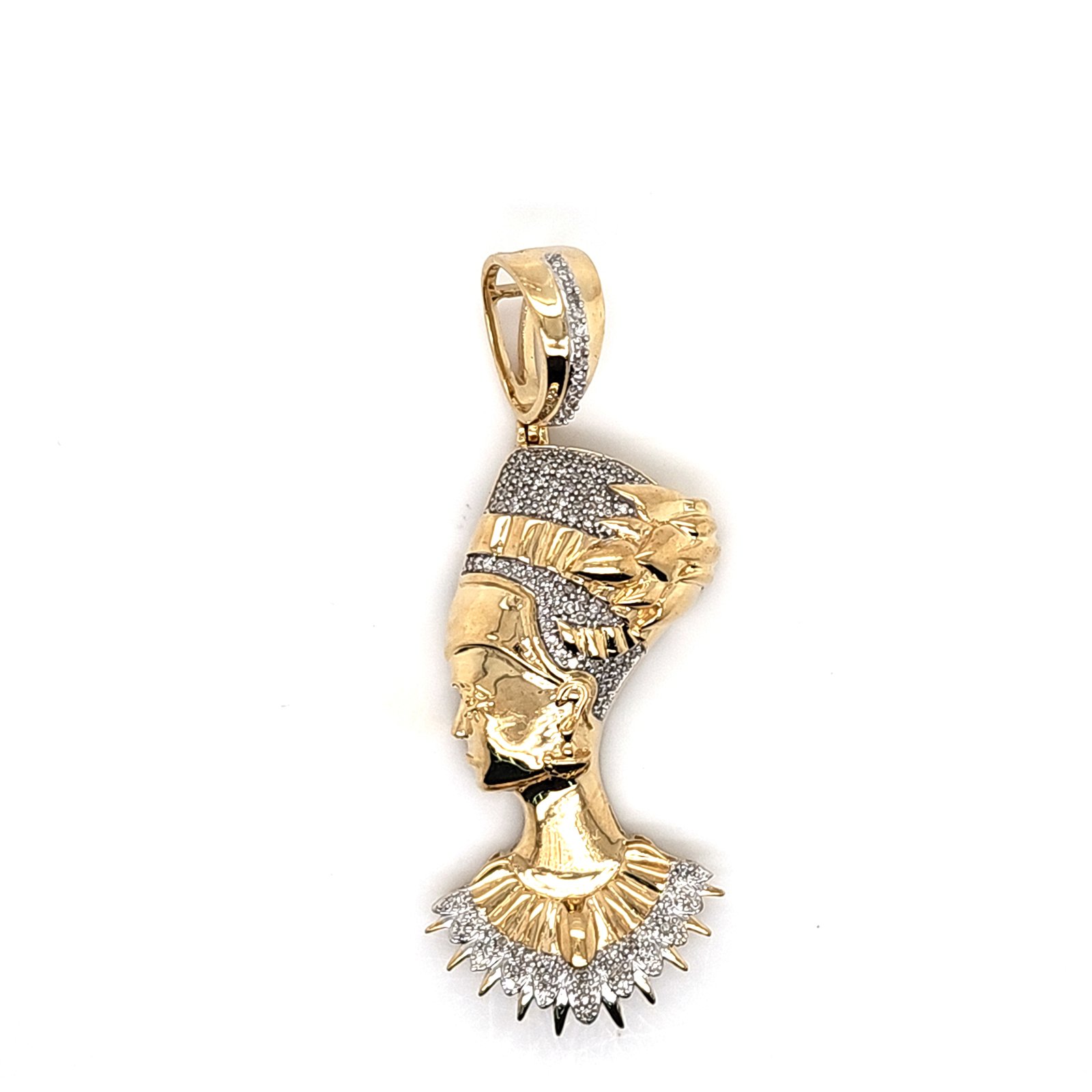 10K 0.33CT D-PENDANT MEN RDS "NEFERTITI" PRONG