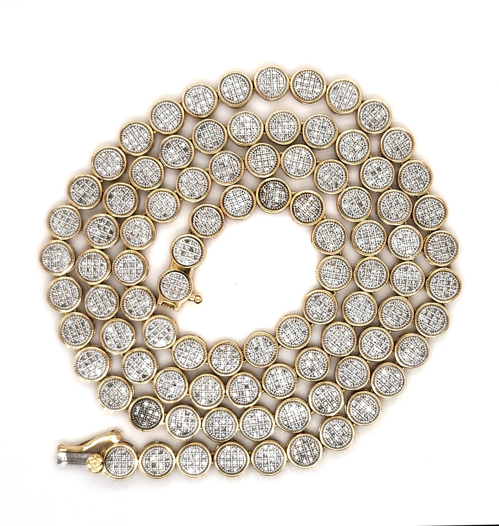 10K 3.00CT D-NECKLACE MEN RDS SIZE 22 INCHES 5.70 MM