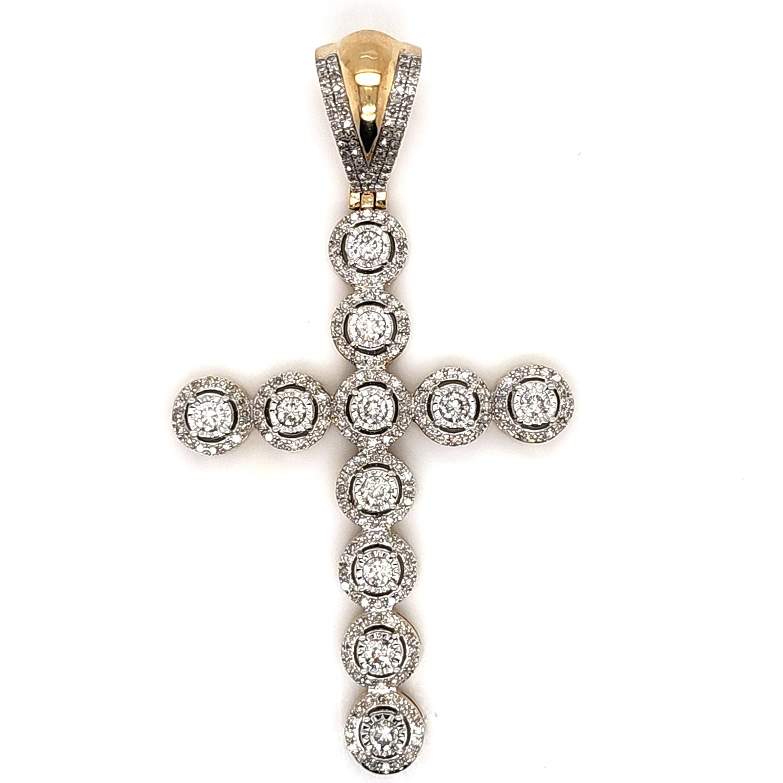 10K 1.50CT D-PENDANT RDS "CROSS" PRONG