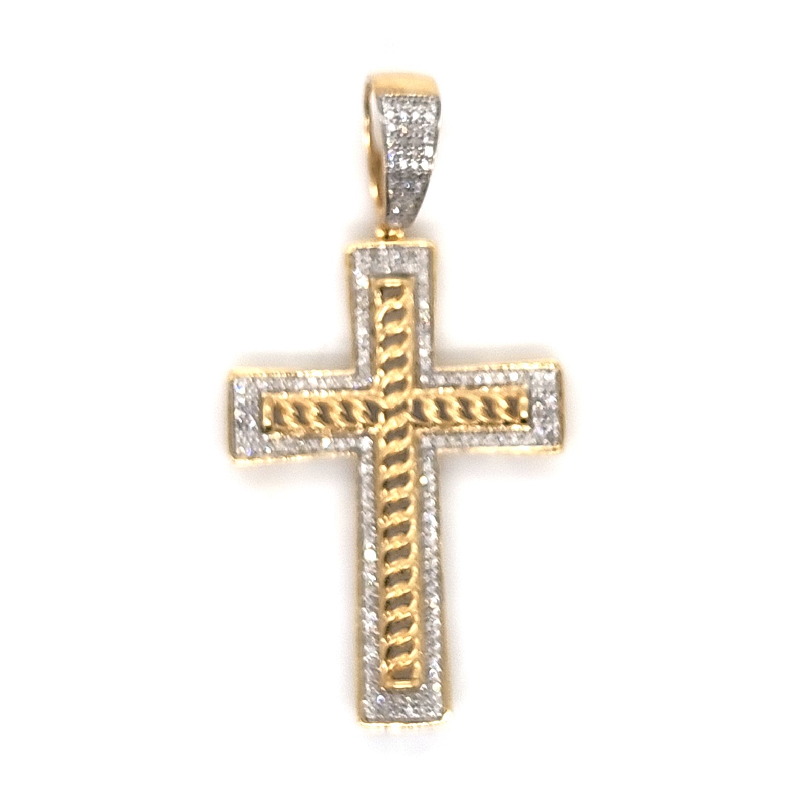 10K 0.55CT D-PENDANT RDS PRONG "CROSS"