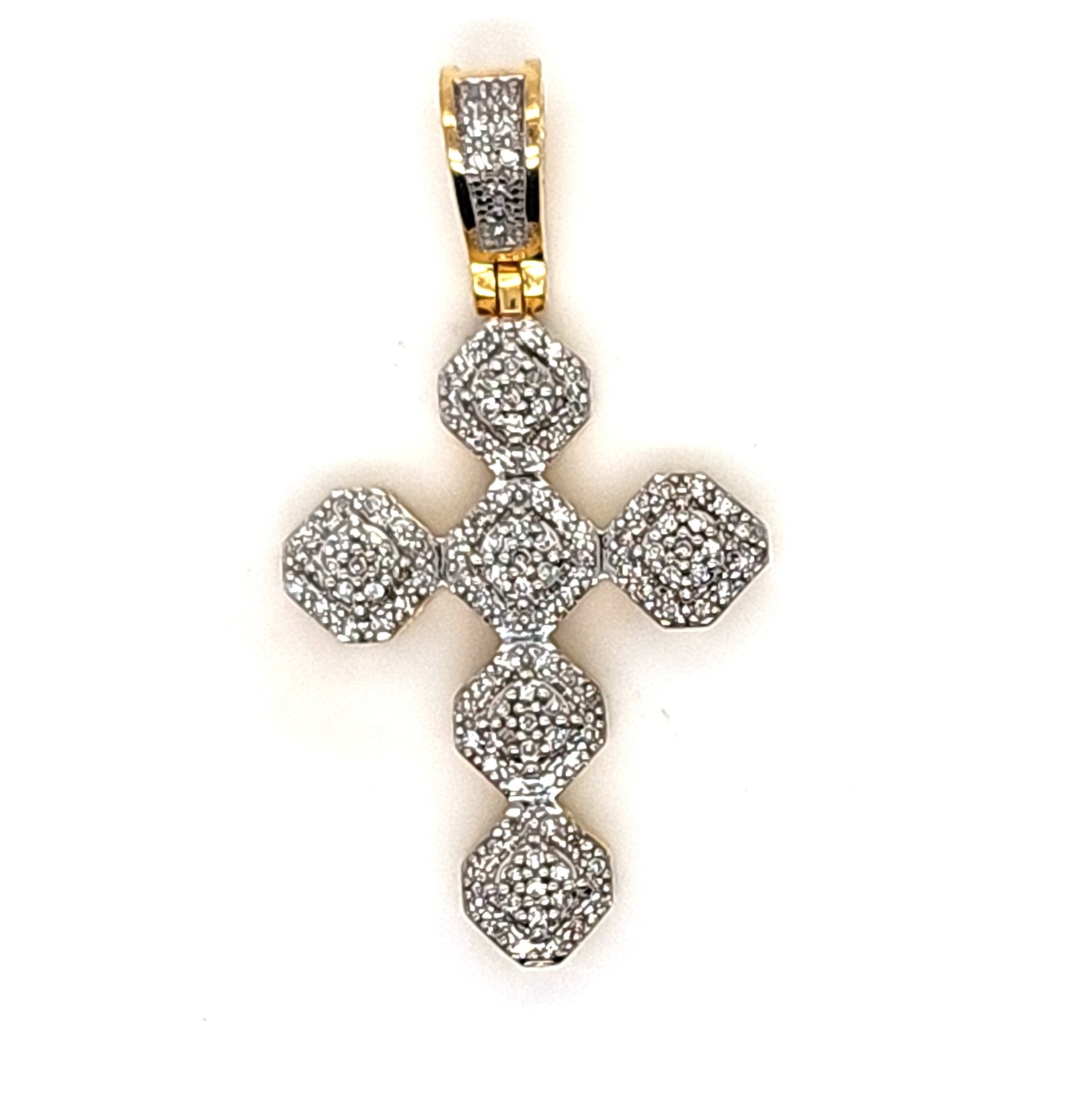 10K 0.25CT D-PENDANT RDS "CROSS" PRONG