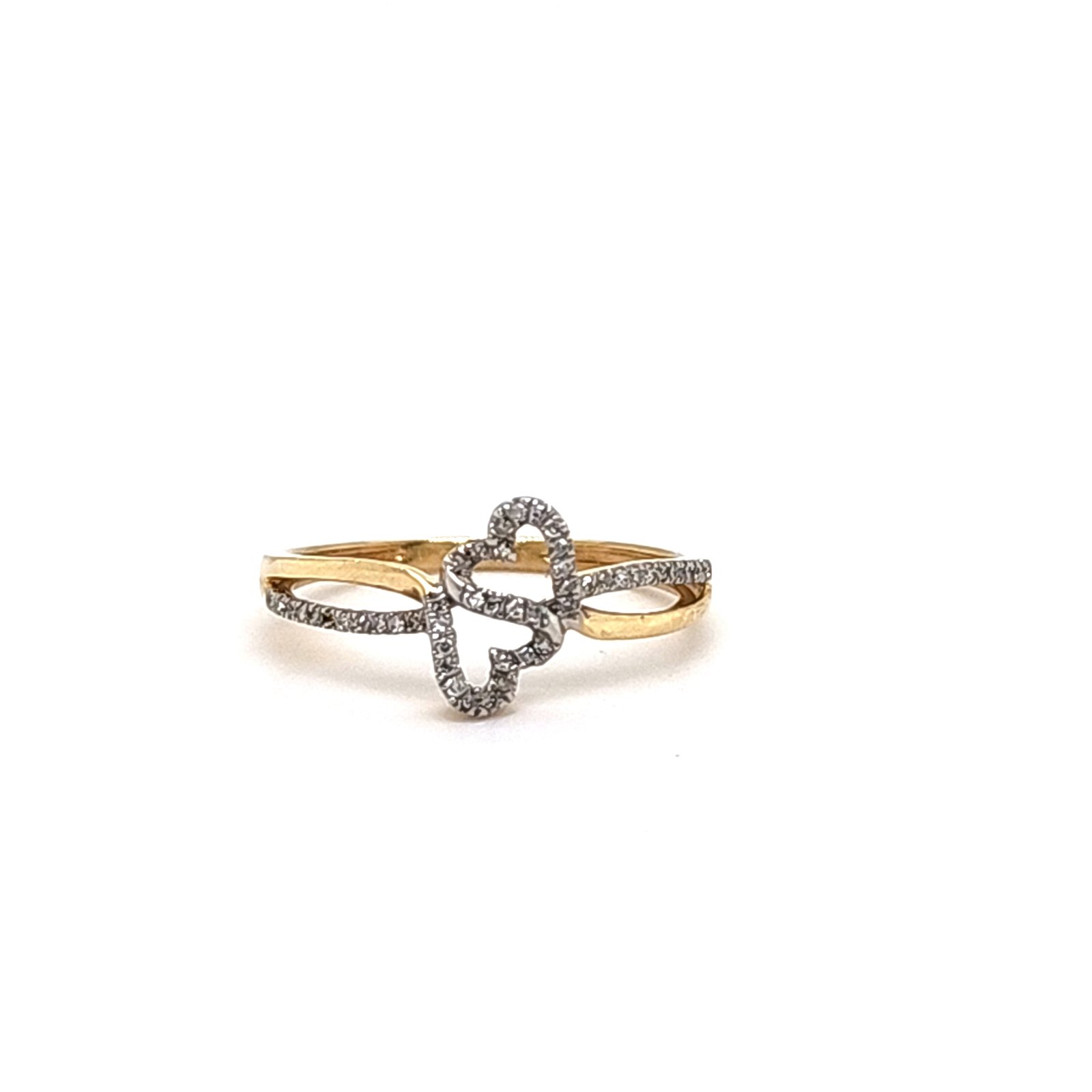 10K 0.11CT D-RING LDS RDS PRONG "HEART"