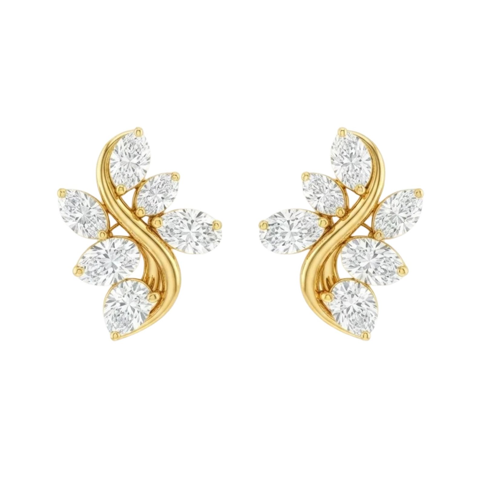LG - 14K 1.00CT D-EARRING LDS MARQ/PER/OVL PRONG CERTIFIED