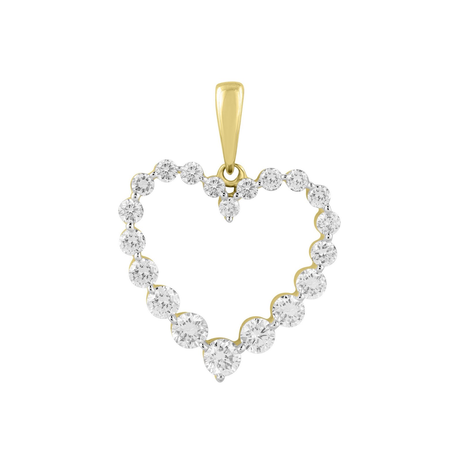 LG - 14K 0.98CT D-PENDANT LDS RDS "HEART" CERTIFIED