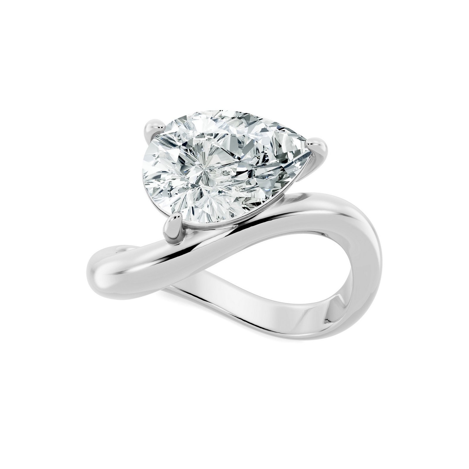 LG - 14K 2.98CT D-RING PEAR PRONG CERTIFIED