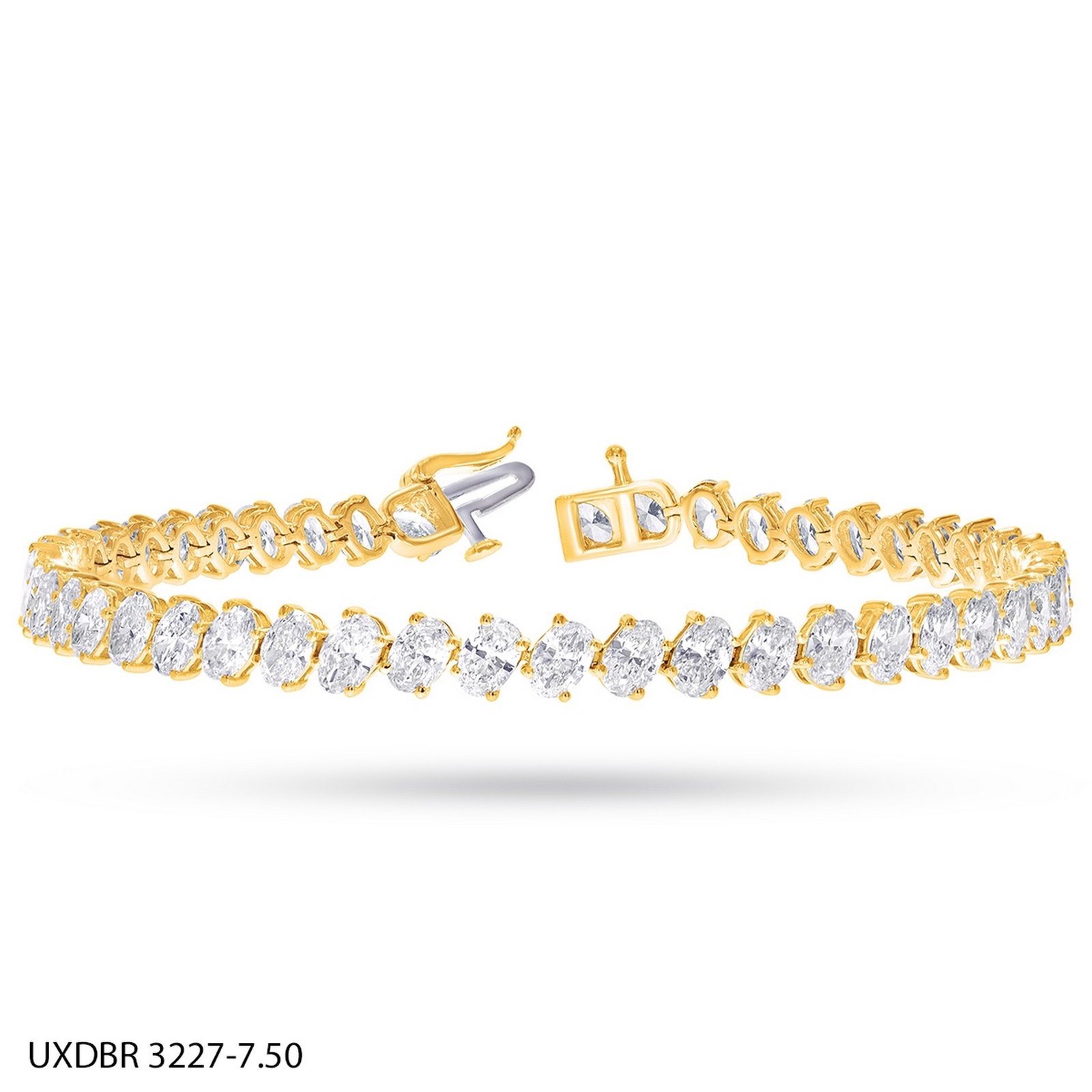 LG - 14K 7.15CT D-BRACELET LDS OVL SIZE 7 INCHES CERTIFIED